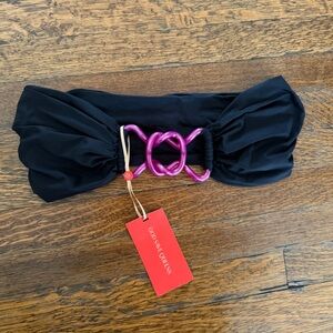 God Save Queens Black Bikini Top w/ Purple Knot Front – NWT